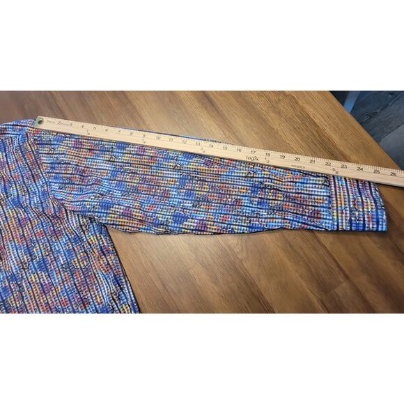 Luchiano Visconti Men’s L Slim Fit Dress Shirt Colorful Stripe Flip Cuff - Picture 13 of 13